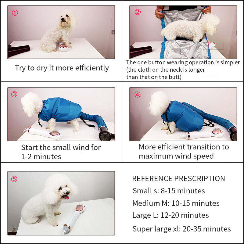 Drying Bag – Quick Dry Pet Hair Drying Suit for Small, Medium & Large Dogs and Cats